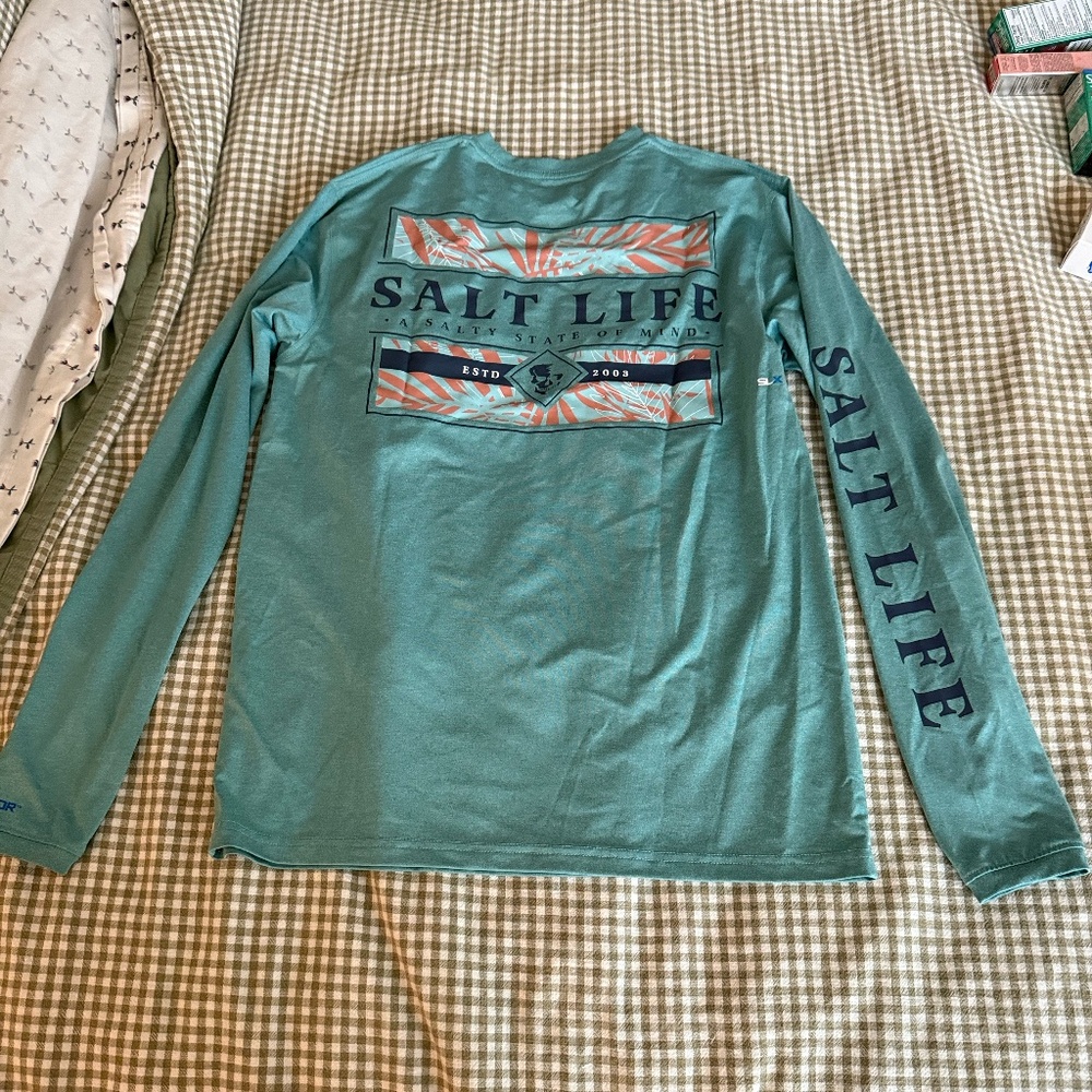 Salt Life Sun Shirt Men's Size Small, Color Teal